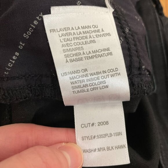 ARTICLES OF SOCIETY Mya Skinny Jeans Solid Black Mid Rise Full Length Stretch 27 - Picture 11 of 14